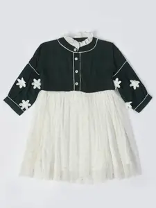 Bella Moda Girls Floral Embroidered Fit & Flare Dress