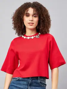 Orchid Hues Flared Sleeve Woollen Top
