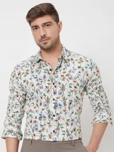 Mufti Slim Fit Floral Printed Opaque Casual Shirt