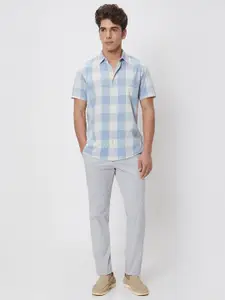 Mufti Slim Fit Buffalo Checked Cotton Casual Shirt