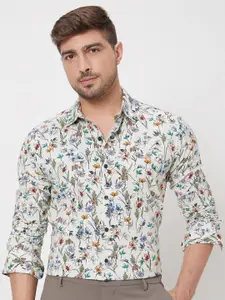 Mufti Slim Fit Floral Printed Cotton Casual Shirt