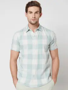 Mufti Slim Fit Buffalo Checked Cotton Casual Shirt
