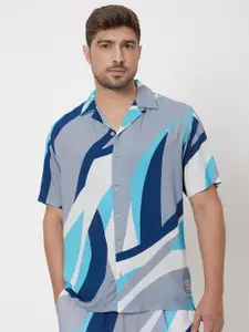 Mufti Abstract Printed Casual Shirt