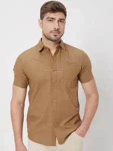 Mufti ss-24 Slim Fit Spread Collar Short Sleeves Cotton Casual Shirt
