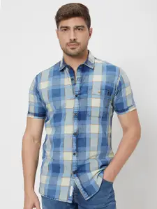 Mufti Slim Fit Tartan Checked Cotton Casual Shirt