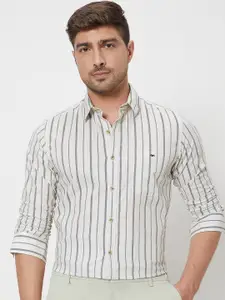 Mufti Slim Fit Vertical Striped Cotton Casual Shirt
