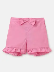 United Colors of Benetton Girls Regular Fit Mid Rise Cotton Shorts