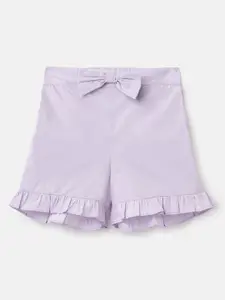 United Colors of Benetton Girls Regular Fit Mid Rise Cotton Shorts