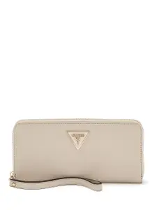 GUESS Women Abstract Textured Long Zip Around Wallet