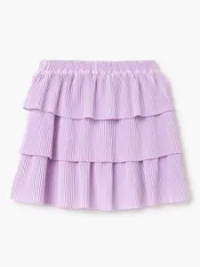 United Colors of Benetton Girls Layered Knee Length Flared Skirt