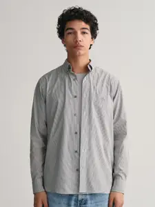 GANT Striped Printed Button-Down Collar Cotton Casual Shirt