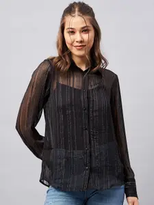 Orchid Blues Striped Sheer Casual Shirt