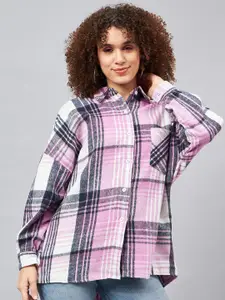 Orchid Blues Tartan Checked Woollen Casual Shirt