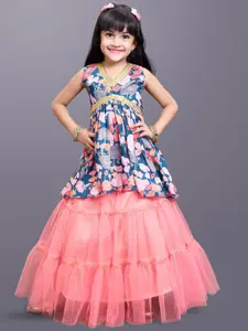BAESD Girls Printed Ready to Wear Lehenga Choli