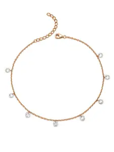 SILBERRY Rose Gold-Plated Crystals Anklet