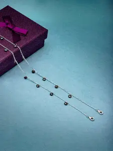 SILBERRY Rhodium-Plated 925 Sterling Silver Crystals Anklet