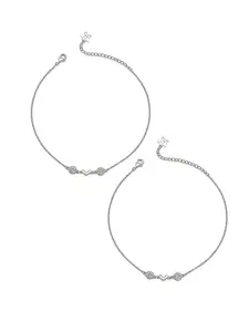 SILBERRY Rhodium-Plated Crystals Anklet