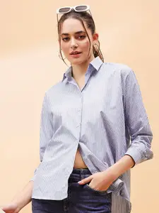 SASSAFRAS BASICS Comfort Striped Spread Collar Long Sleeves Casual Shirt