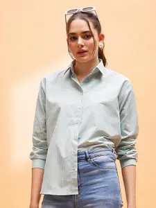 SASSAFRAS BASICS Comfort Striped Spread Collar Long Sleeves Casual Shirt