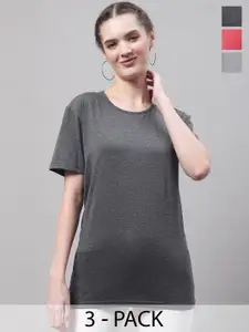 MACK JONNEY Pack Of 3 Round Neck Cotton Regular T Shirts