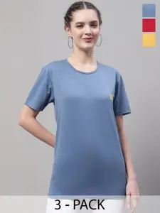 VIMAL JONNEY Selection of 3 Round Neck Short Sleeves Cotton Regular Fit T-shirt