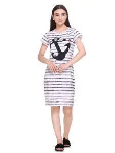 Y&I Graphic Printed Pure Cotton T-shirt Nightdress