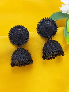 PRIVIU Beaded Floral Jhumkas