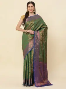 HIRAPARA ENTERPRICE Woven Design Zari Silk Blend Kanjeevaram Saree