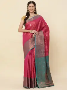 HIRAPARA ENTERPRICE Ethnic Motifs Woven Design Zari Pure Silk Kanjeevaram Saree