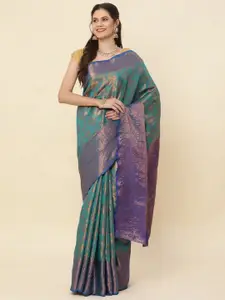HIRAPARA ENTERPRICE Woven Design Zari Silk Blend Kanjeevaram Saree