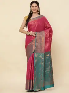 HIRAPARA ENTERPRICE Ethnic Motif Woven Design Pure Silk Kanjeevaram Zari Saree