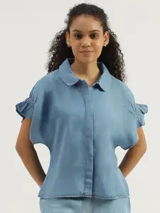 United Colors of Benetton Spread Collar Extended Sleeves Casual Shirt