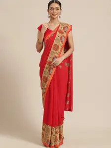 KALINI Floral Printed Pure Georgette Saree
