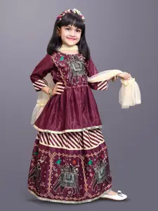 BAESD Girls Printed Ready To Wear Lehenga & Blouse With Dupatta