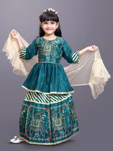 BAESD Girls Printed Ready To Wear Lehenga & Blouse With Dupatta