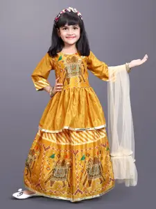 BAESD Girls Printed Gotta Patti Ready to Wear Lehenga & Blouse With Dupatta