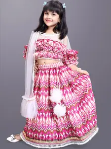 BAESD Girls Printed Ready To Wear Lehenga & Blouse With Dupatta