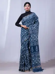Unnati Silks Batik Silk Cotton Handloom Chanderi Zari Saree