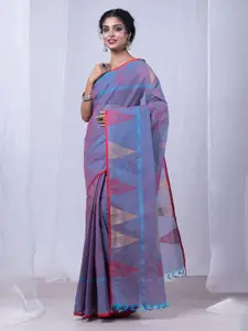 Unnati Silks Striped Woven Design Chettinad Saree