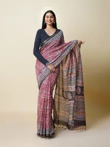 Unnati Silks Ethnic Motifs Zari Silk Cotton Chanderi Saree