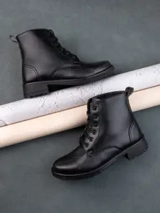 The Roadster Lifestyle Co. Women Black High-Top Regular Boots