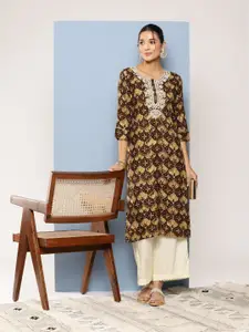 Aarika Women Ethnic Motifs Printed Thread Work Kurta