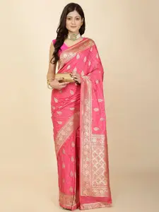 Meena Bazaar Woven Design Zari Poly Crepe Saree
