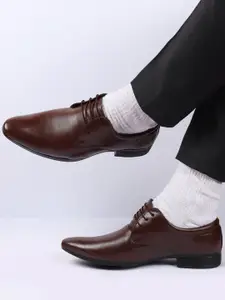 FAUSTO Men Round Toe Lace-Up Formal Derbys