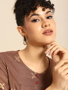 Sangria Gold-Plated Circular Hoop Earrings