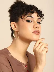 Sangria Gold-Plated Contemporary Drop Earrings