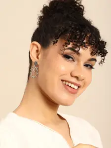 Sangria Silver-Plated Oval Drop Earrings