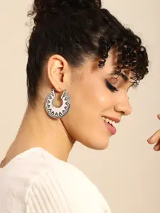 Sangria Silver-Plated Circular Hoop Earrings