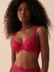 La Vie en Rose Floral Lace Full Coverage Non Padded Everyday Bra With All Day Comfort