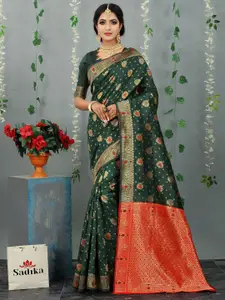 Sadika Woven Design Zari Silk Blend Banarasi Saree
